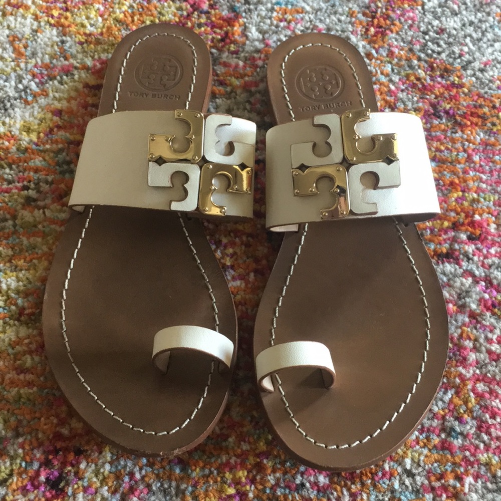 Tory Burch leather white sandals